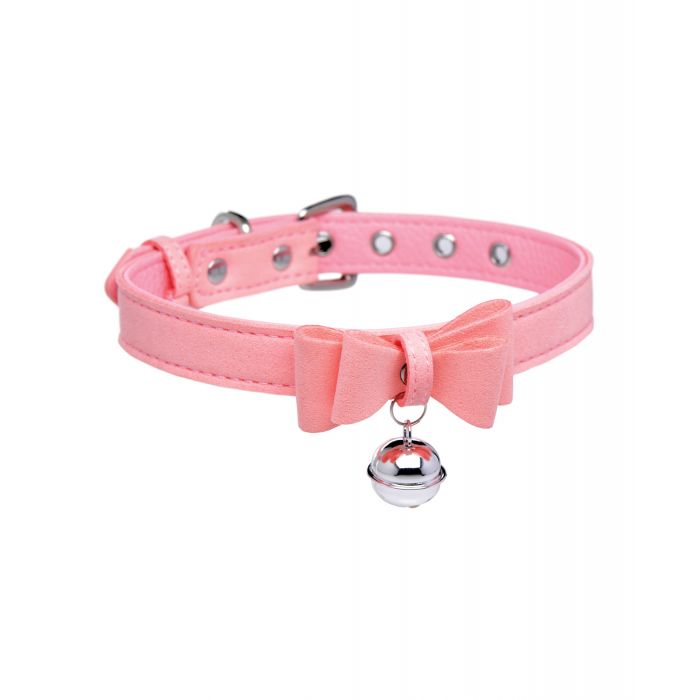 Master Series Golden Kitty Cat Bell Collar in Pink or Black | Melody's Room