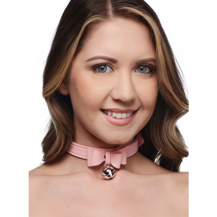 Master Series Golden Kitty Cat Bell Collar in Pink or Black | Melody's Room