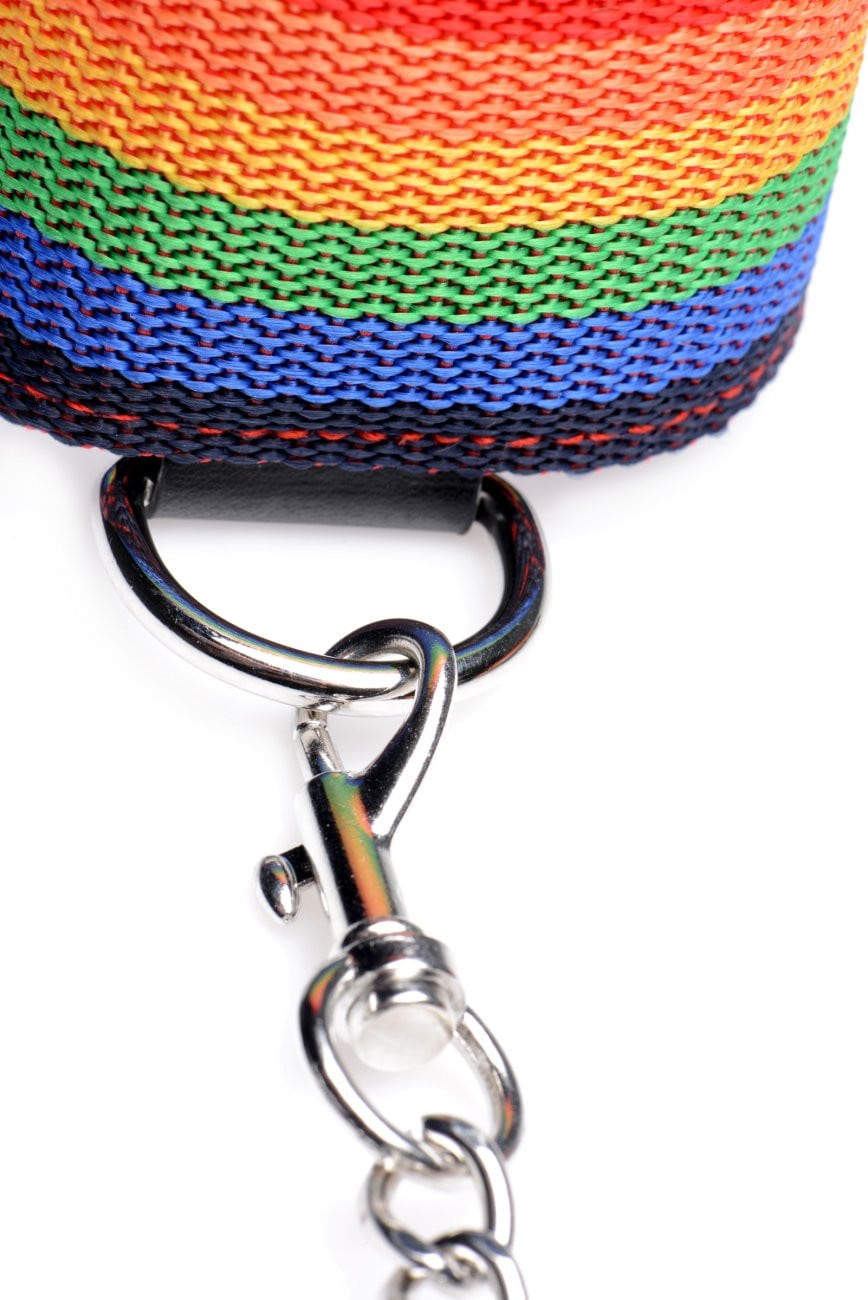 Master Series Kinky Pride Rainbow Wrist & Ankle Cuffs Bondage Set | Melody's Room