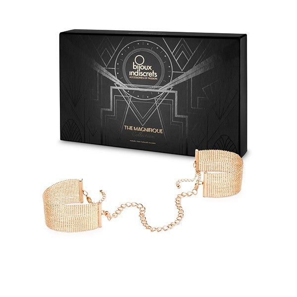 Bijoux Indiscrets Magnifique Gold Chain Handcuffs (package)