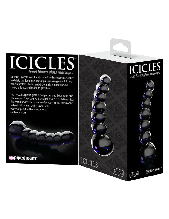 Icicles No. 66 Glass Beaded Anal Dildo | Melody's Room