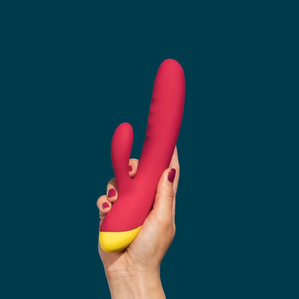 ROMP Jazz Red Silicone Rabbit Vibrator - Melody's Room